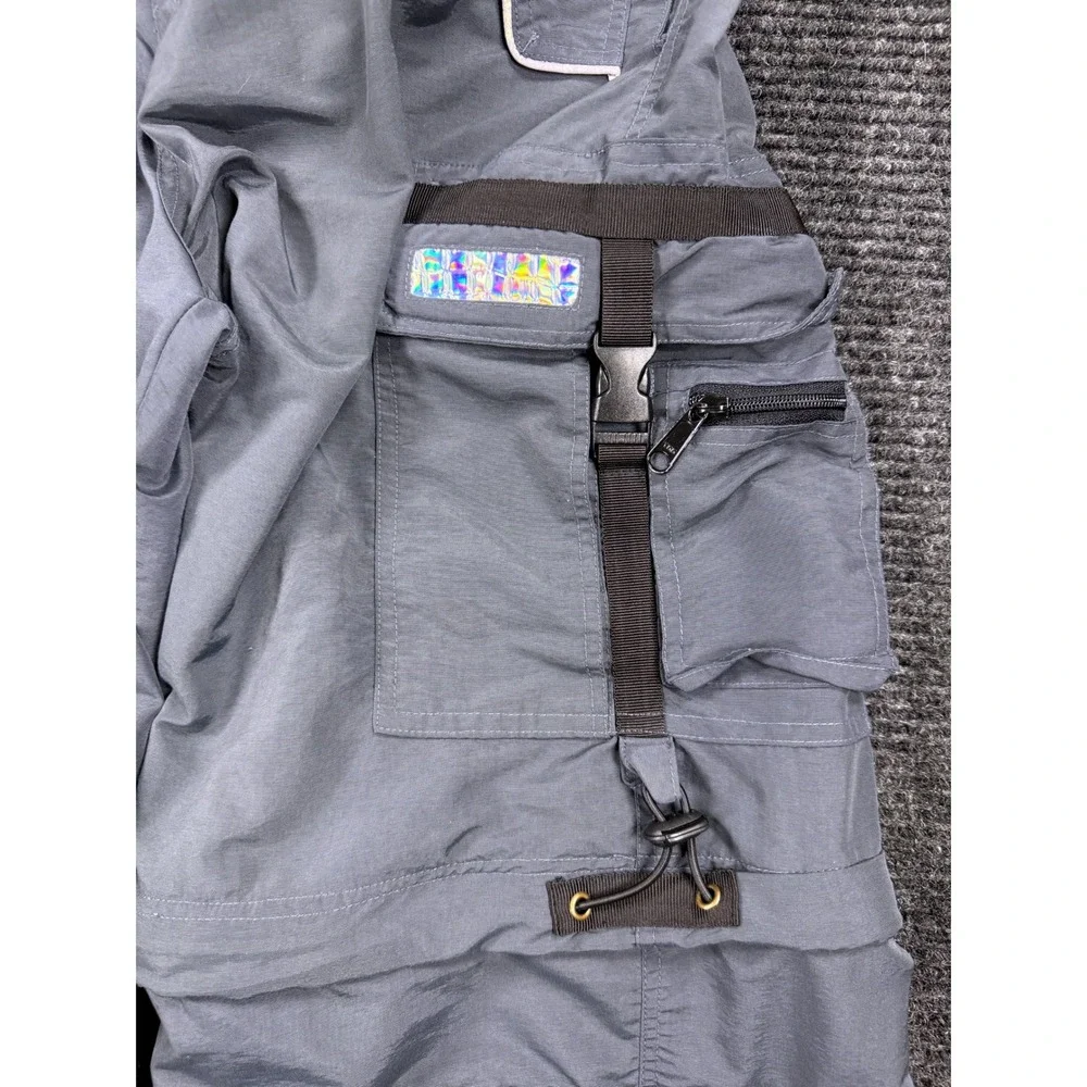Flower of Life by Pleiadian Grey Nylon Convertible Cargo Pants Shorts Mens XL